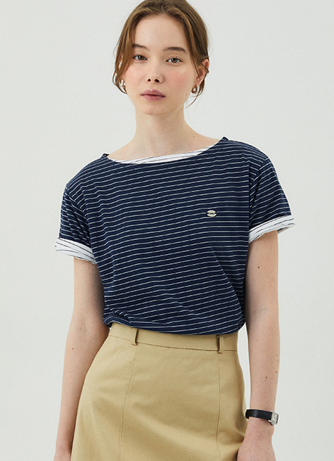 Boat stripe t-shirts_Navy