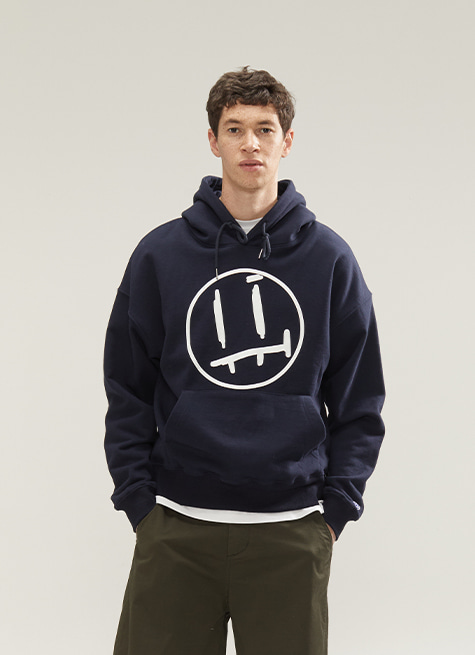 [FACE LINE] BIG FACE HOODIE_NAVY