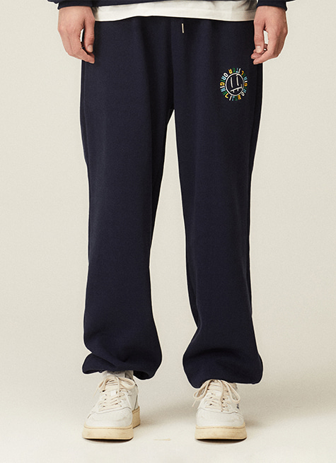 [FACE LINE] LETTERING FACE EMBROIDERY PANTS_NAVY